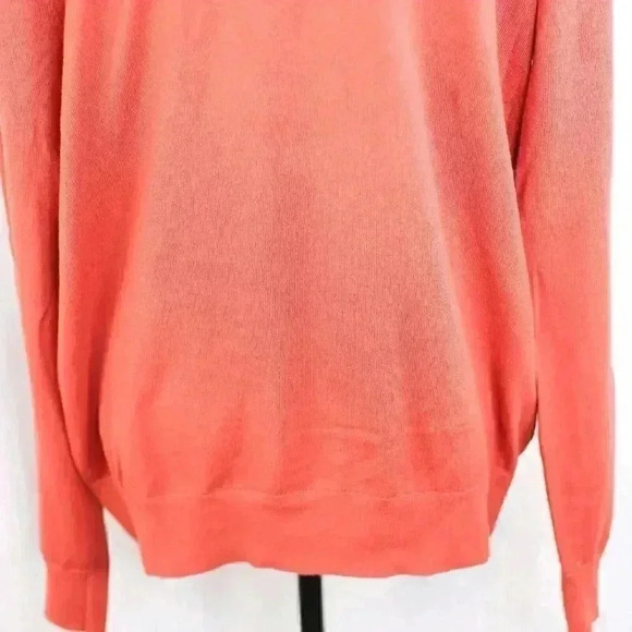 Men's Banana Republic Size M Cashmere/PIMA Cotton Rust high neck 1/4 Zip Pullove - Picture 4 of 12